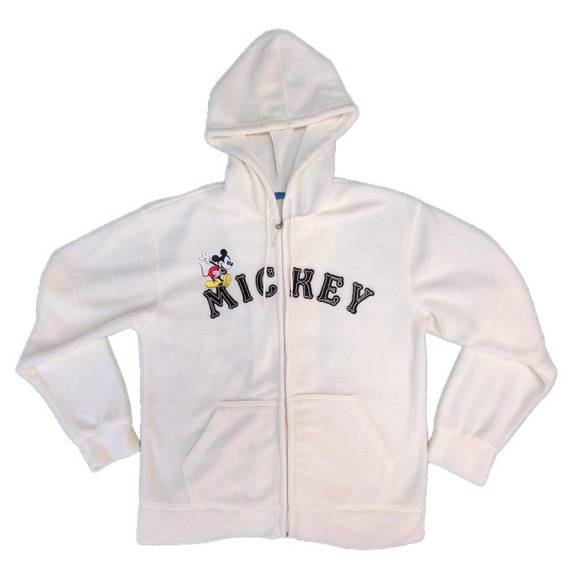 Disney Fleece Jacket Women's Sz Small Mickey Mouse Athletics Full Zip Hoodie - Picture 1 of 8